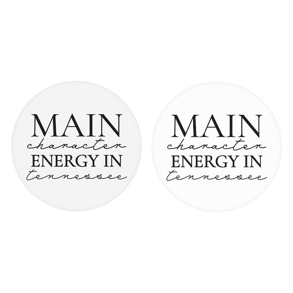 Minimalist B&W Tennessee Main Character Energy| Absorbent Car Coasters | Set of 2 | Min 4