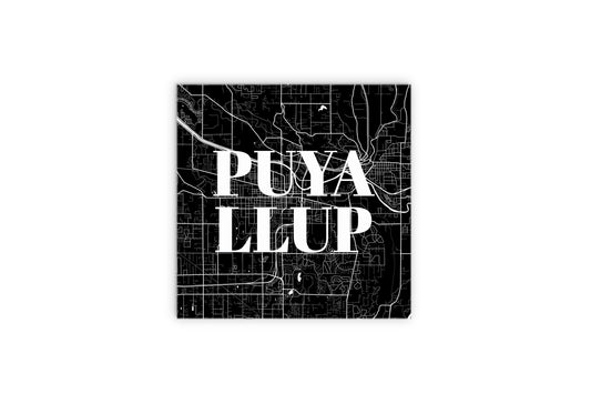 Minimalistic B&W Washington Puyallup Map | Wood Sign | Eaches | Min 2