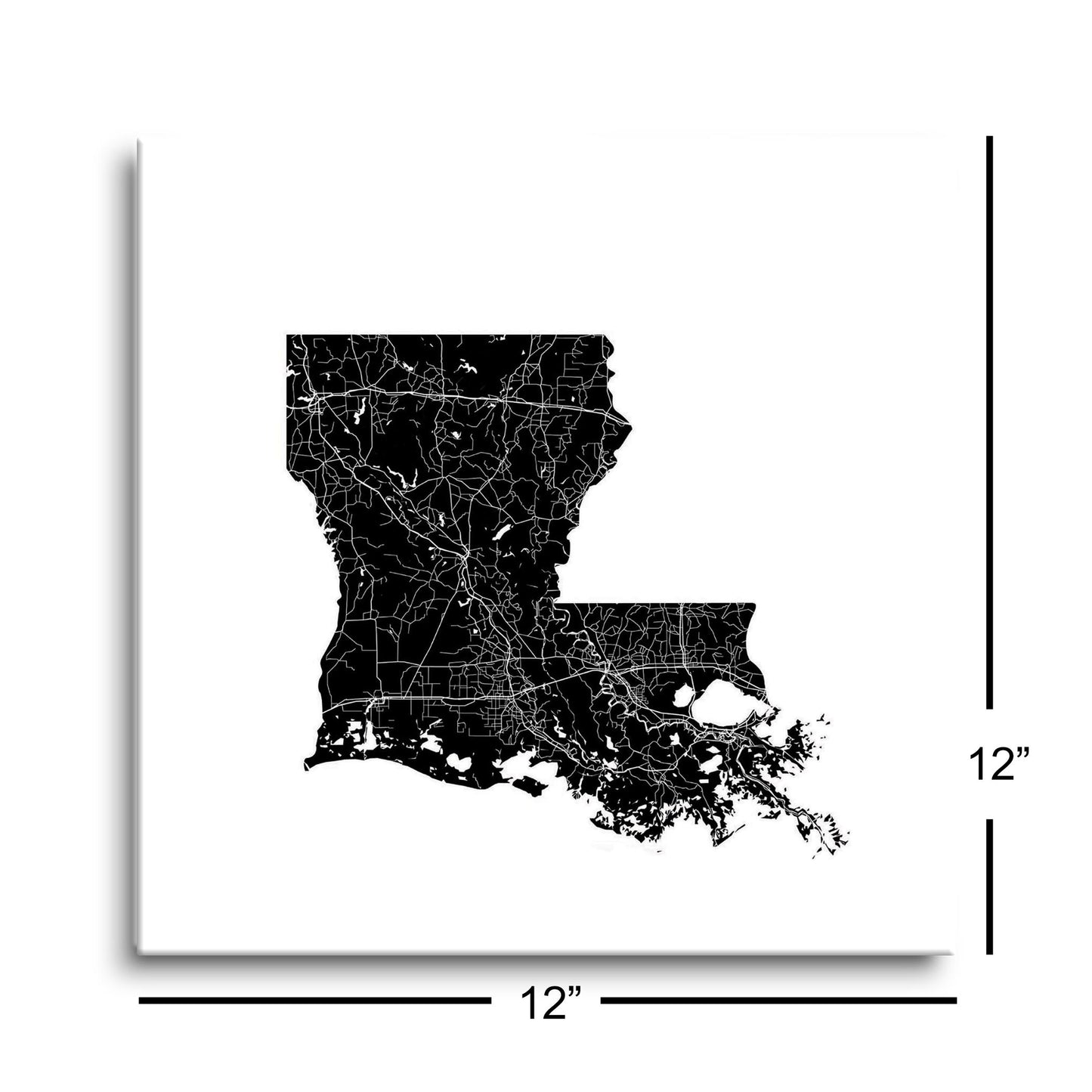 Modern Louisiana State Shape With Map | Hi-Def Glass Art | Eaches | Min 1