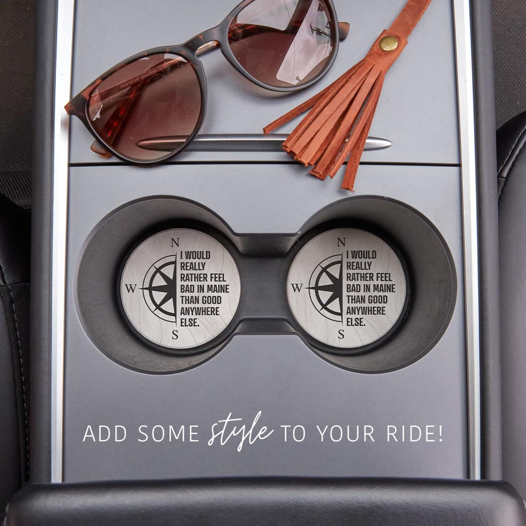 New England Compass Saying| Absorbent Car Coasters | Set of 2 | Min 4