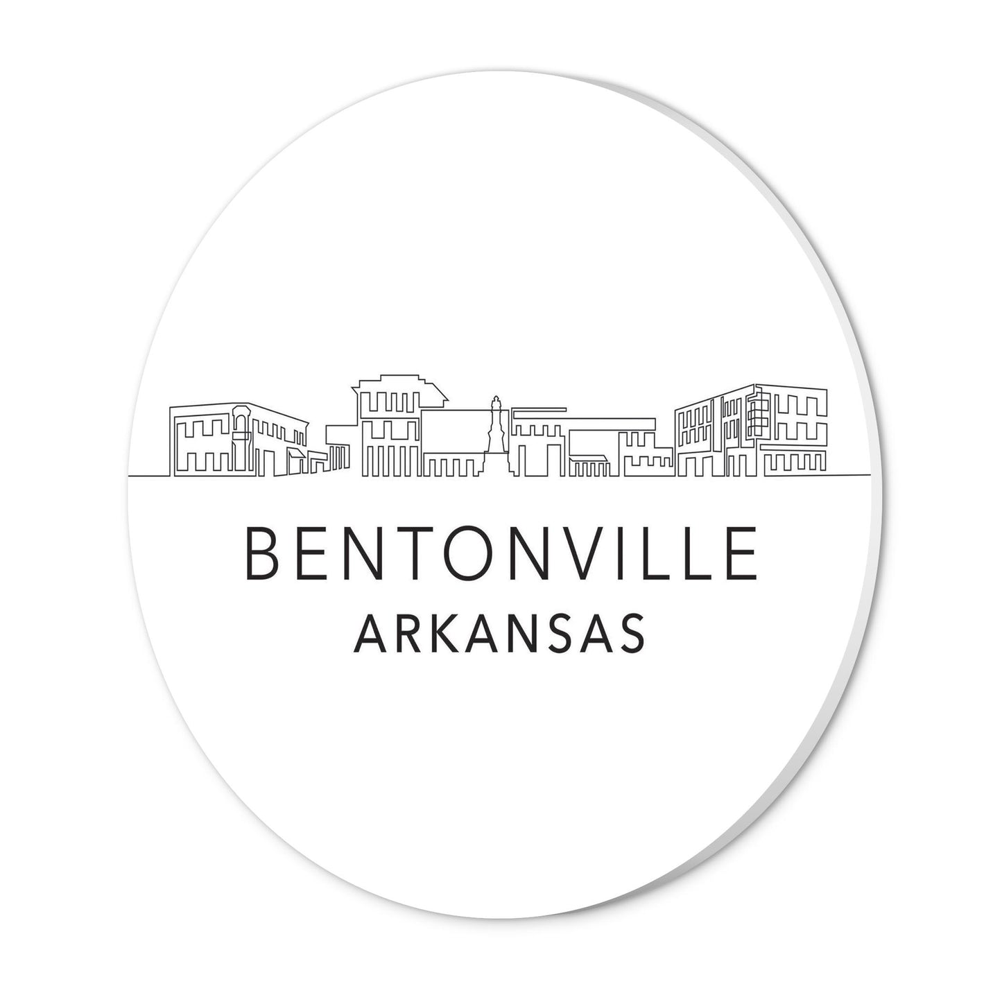 Minimalist B&W Arkansas Bentonville Skyline | Wood Sign | Eaches | Min 1