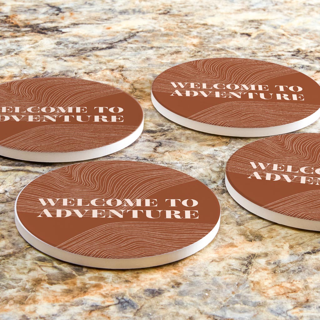 Modern Minimalist Pennsylvania Adventure Quip | Absorbent Coasters | Set of 4 | Min 2