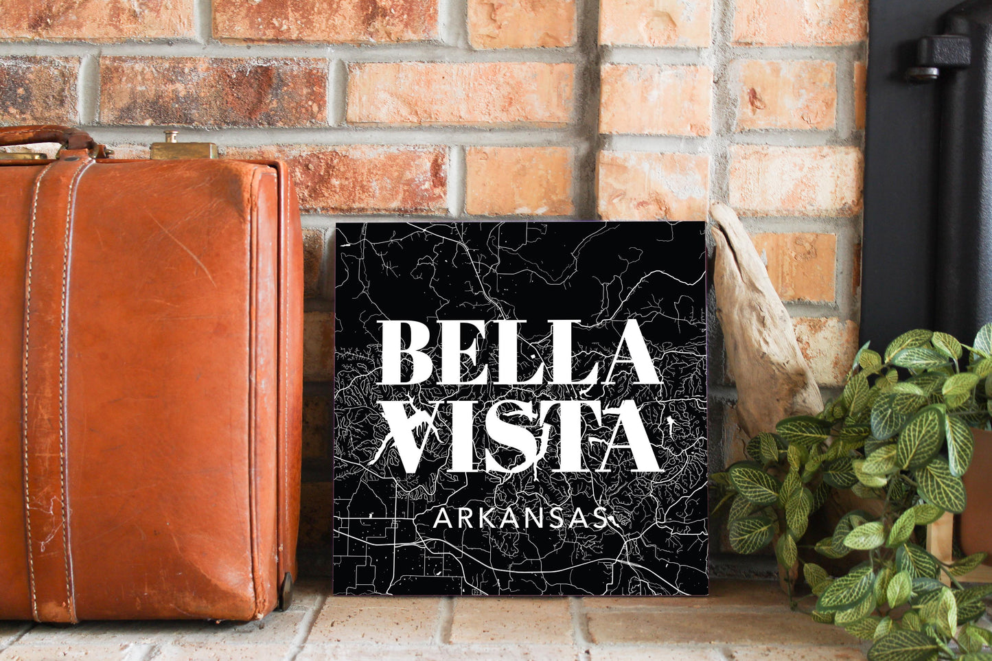 Minimalist B&W Arkansas Bella Vista Map State | Wood Sign | Eaches | Min 2