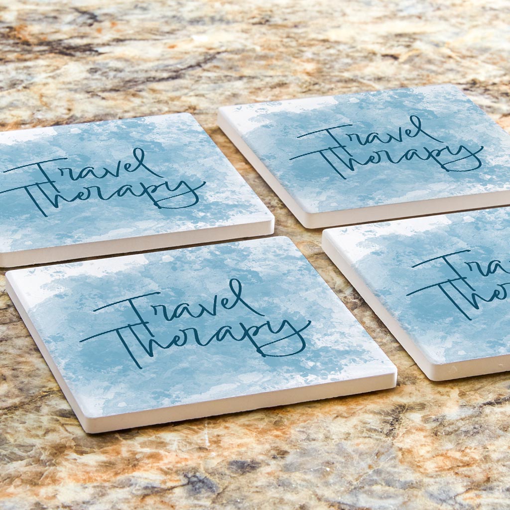Travel Therapy Water Color | Absorbent Coasters | Set of 4 | Min 2